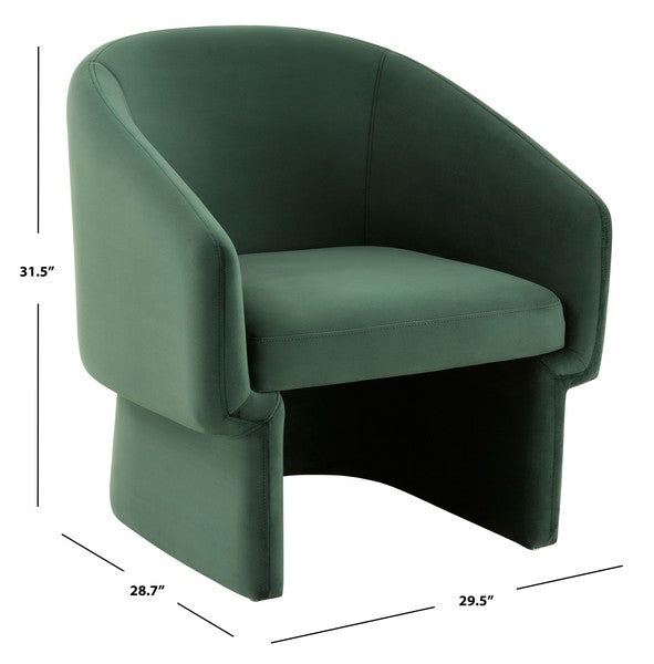 Safavieh Susie Barrel Back Accent Chair - Forest Green | Accent Chairs | Modishstore - 3