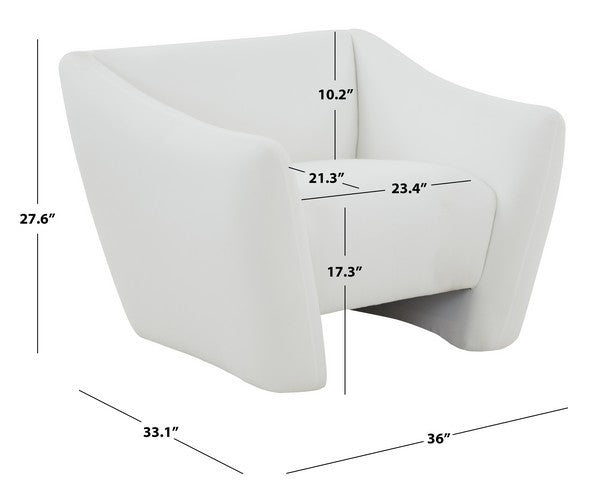Safavieh Stefanie Modern Accent Chair - White | Accent Chairs | Modishstore - 3