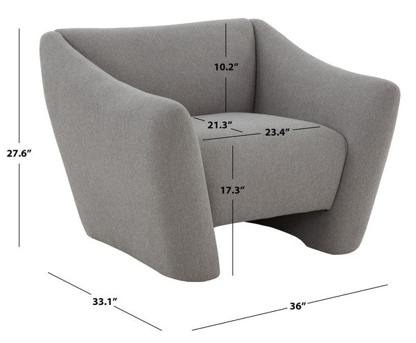 Safavieh Stefanie Modern Accent Chair - Light Gray | Accent Chairs | Modishstore - 3