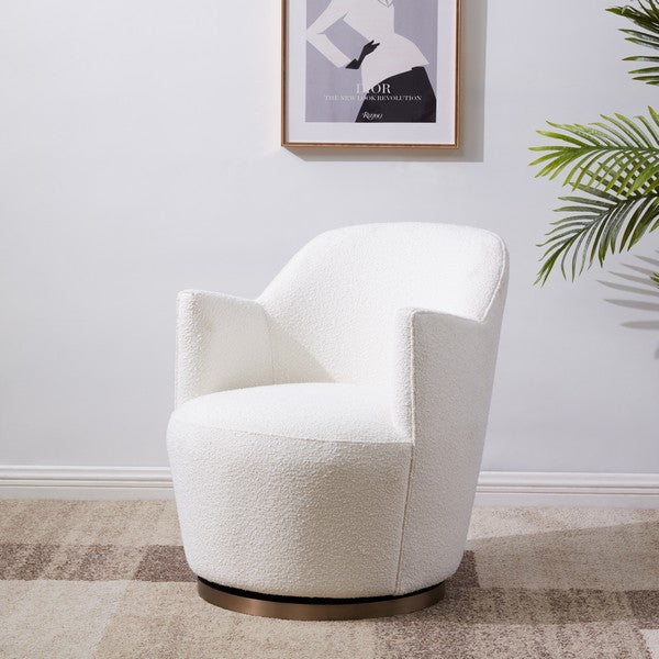 Safavieh Christian Swivel Accent Chair - Ivory | Accent Chairs | Modishstore
