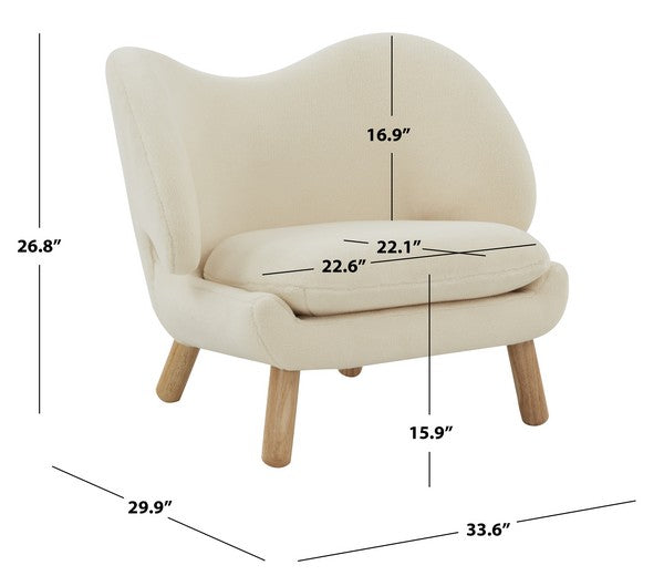 Safavieh Felicia Contemporary Chair - Ivory | Accent Chairs | Modishstore - 3
