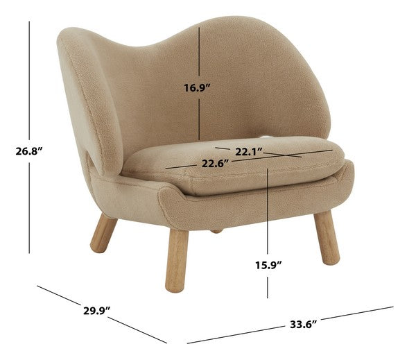 Safavieh Felicia Contemporary Chair - Tan | Accent Chairs | Modishstore - 3
