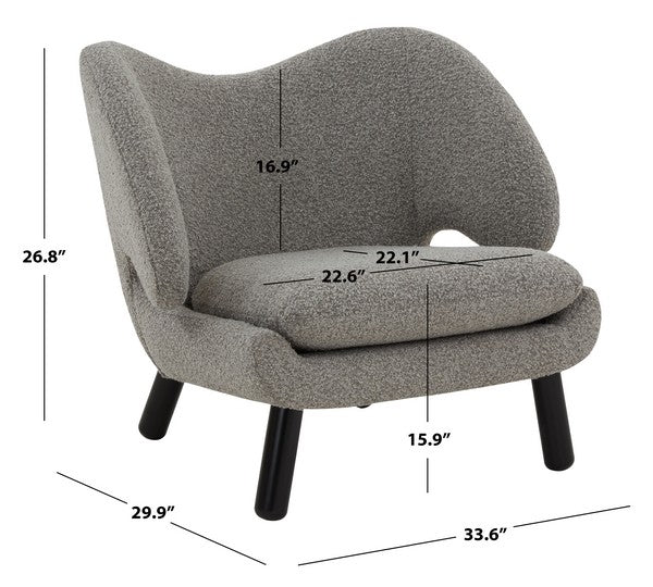 Safavieh Felicia Contemporary Chair - Light Gray | Accent Chairs | Modishstore - 3