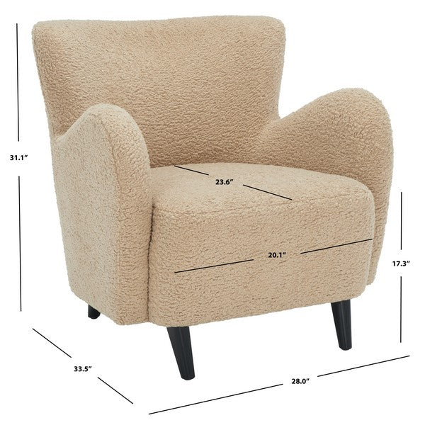 Safavieh Rayanne Modern Wingback Chair - Light Brown | Accent Chairs | Modishstore - 3
