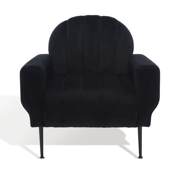 Safavieh Josh Channel Tufted Chair - Black | Accent Chairs | Modishstore - 2