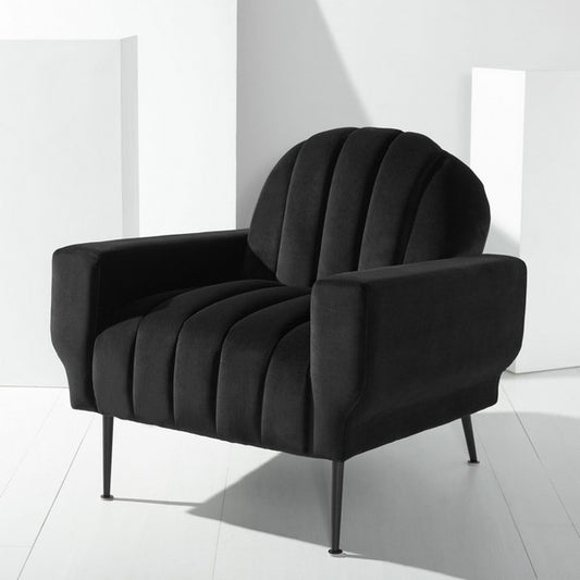 Safavieh Josh Channel Tufted Chair - Black | Accent Chairs | Modishstore