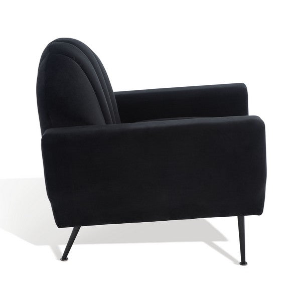 Safavieh Josh Channel Tufted Chair - Black | Accent Chairs | Modishstore - 4
