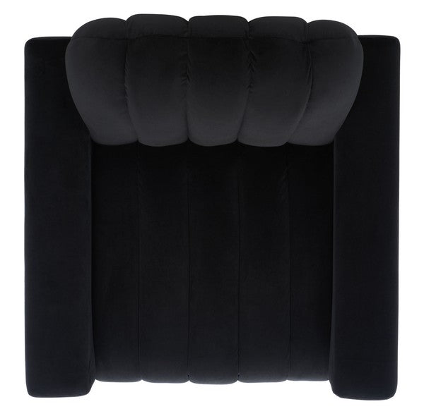 Safavieh Josh Channel Tufted Chair - Black | Accent Chairs | Modishstore - 3