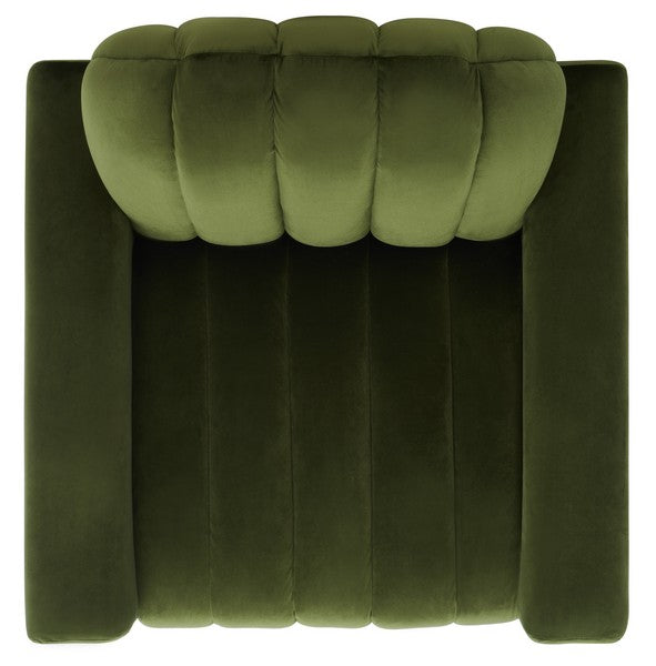 Safavieh Josh Channel Tufted Chair - Forest Green | Accent Chairs | Modishstore - 3