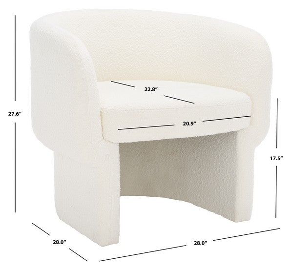 Safavieh Kellyanne Modern Dining Chair - Ivory | Accent Chairs | Modishstore - 3