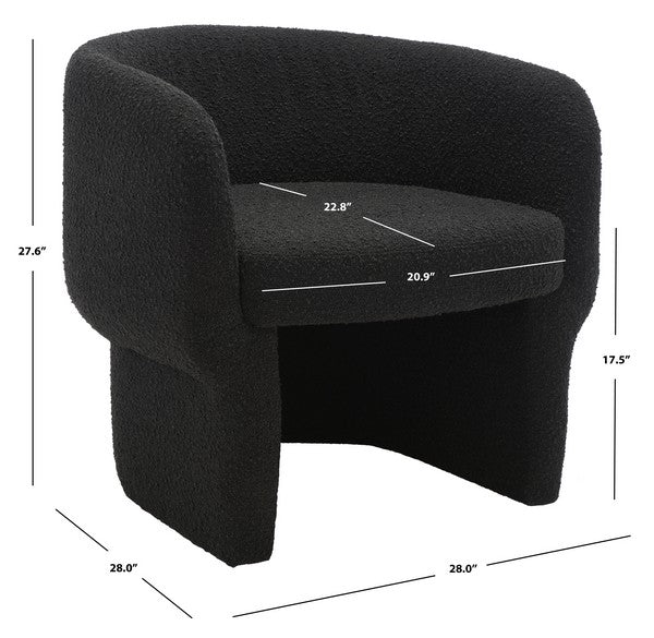 Safavieh Kellyanne Modern Dining Chair - Black | Accent Chairs | Modishstore - 3
