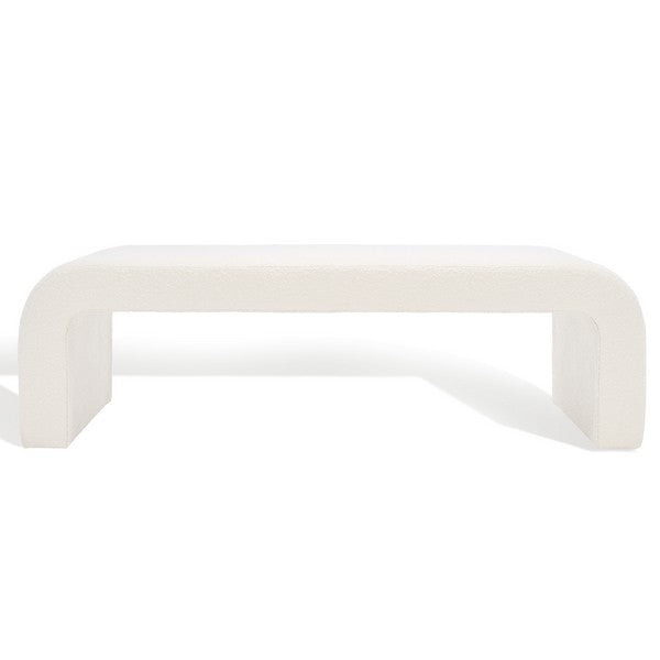 Safavieh Caralynn Upholstered Bench - Ivory | Benches | Modishstore - 2