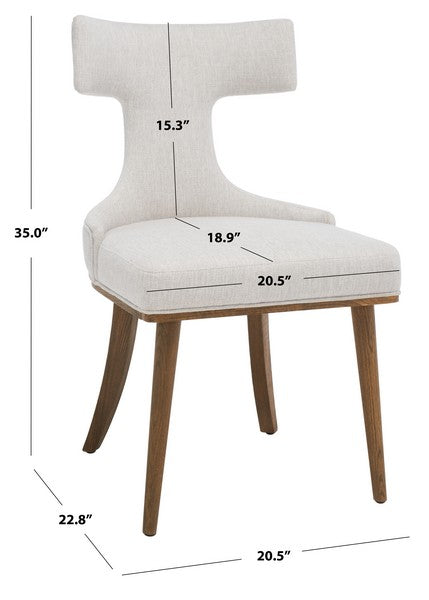 Safavieh Krisalyn Linen Dining Chair - Taupe | Dining Chairs | Modishstore - 3