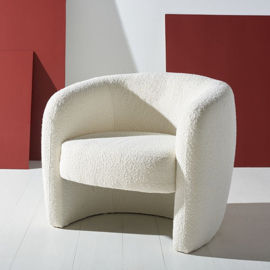 Safavieh Everly Barrel Back Accent Chai - Ivory | Accent Chairs | Modishstore