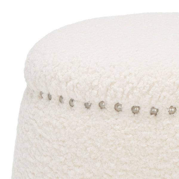 Safavieh Ellerose Ottoman - Ivory | Ottomans | Modishstore - 4