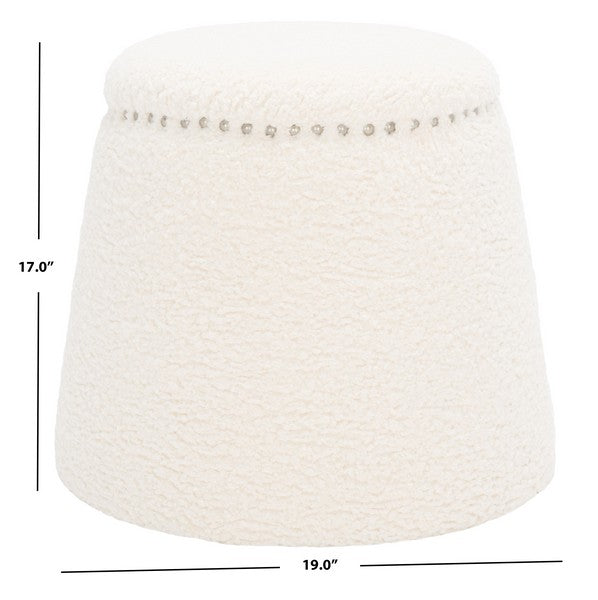 Safavieh Ellerose Ottoman - Ivory | Ottomans | Modishstore - 3