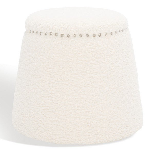 Safavieh Ellerose Ottoman - Ivory | Ottomans | Modishstore - 2