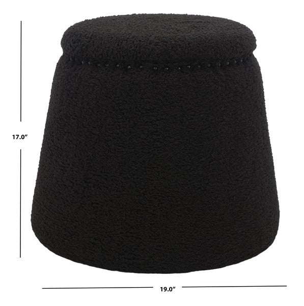Safavieh Ellerose Ottoman - Black | Ottomans | Modishstore - 3