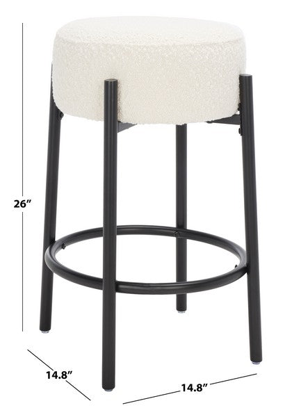 Safavieh Paisleigh Metal Counter Stool - Ivory | Counter Stools | Modishstore - 3