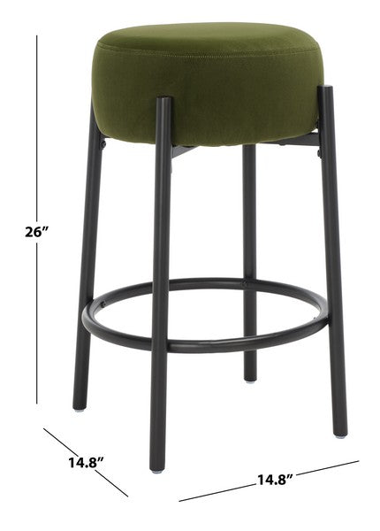 Safavieh Paisleigh Metal Counter Stool - Forest Green | Counter Stools | Modishstore - 3