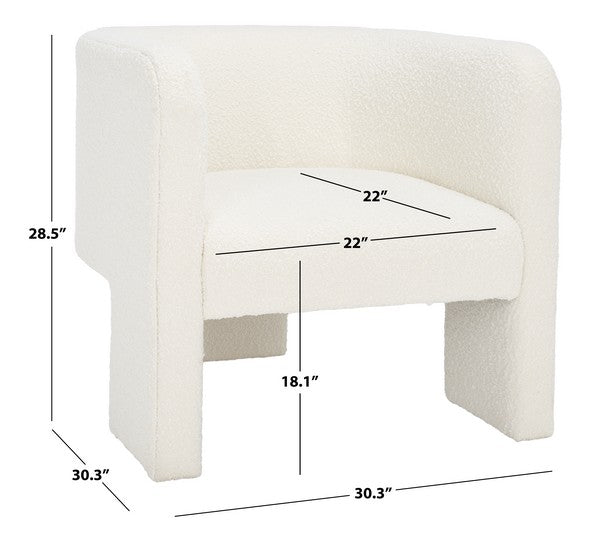 Safavieh Sammie 3 Leg Accent Chair - Ivory | Accent Chairs | Modishstore - 3