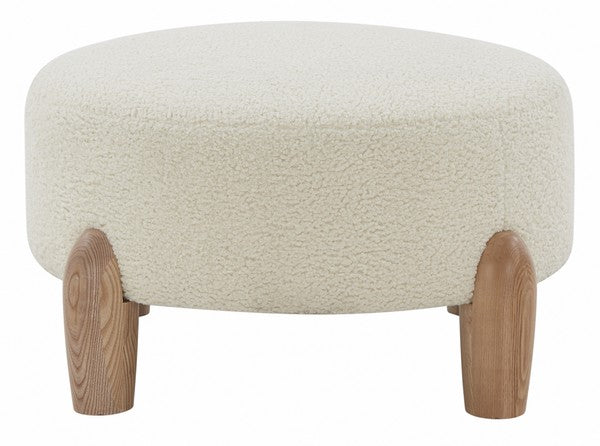 Safavieh Perez Scandinavian Rd Ottoman - Ivory | Ottomans | Modishstore - 2
