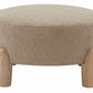 Safavieh Perez Scandinavian Rd Ottoman - Light Brown | Ottomans | Modishstore - 2