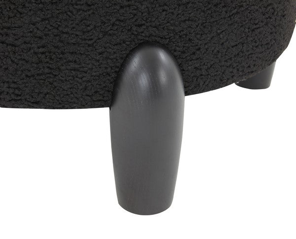Safavieh Perez Scandinavian Rd Ottoman - Black | Ottomans | Modishstore - 4