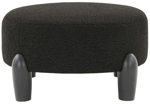 Safavieh Perez Scandinavian Rd Ottoman - Black | Ottomans | Modishstore - 2
