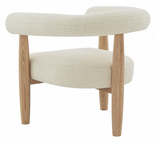 Safavieh Jackie Curved Back Accent Chai - Ivory | Accent Chairs | Modishstore - 5