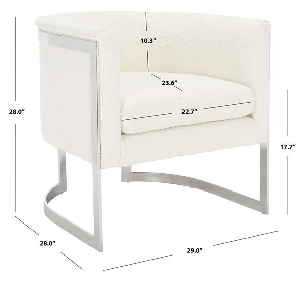 Safavieh Gabby Barrel Back Accent Chair - Ivory | Accent Chairs | Modishstore - 3