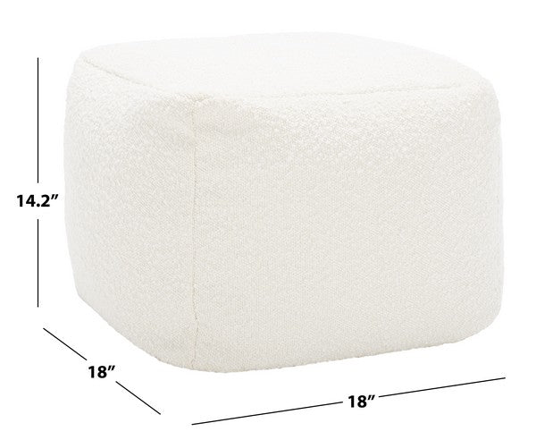 Safavieh Samuels Boucle Pouf - Ivory | Ottomans | Modishstore - 3