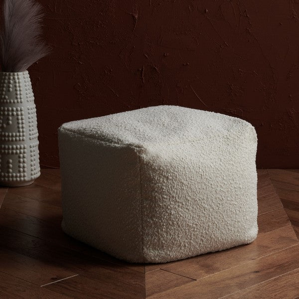 Safavieh Samuels Boucle Pouf - Ivory | Ottomans | Modishstore