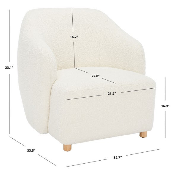 Safavieh Fabiano Boucle Accent Chair - Ivory | Accent Chairs | Modishstore - 3