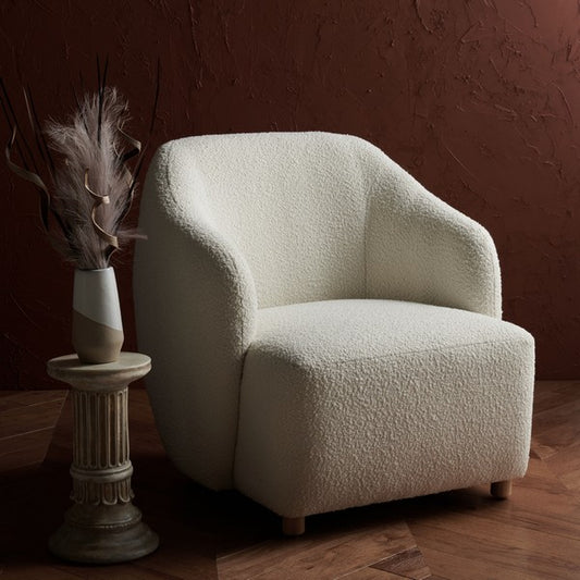 Safavieh Fabiano Boucle Accent Chair - Ivory | Accent Chairs | Modishstore