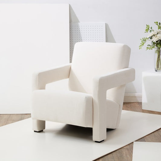 Safavieh Taylor Modern Velvet Acc Chair - Ivory | Accent Chairs | Modishstore