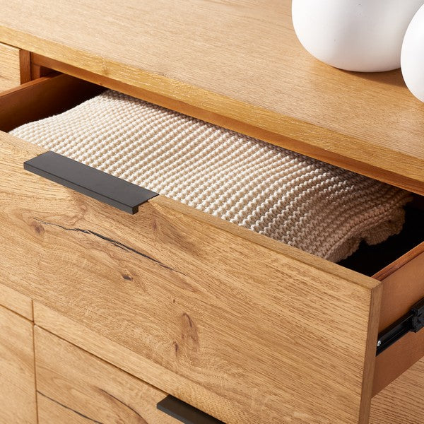 Safavieh Elizabella 6 Drawer Wood Dress - Oak | Dressers | Modishstore - 4