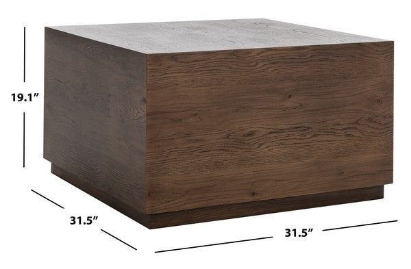 Safavieh Mckynlee Sq Wood Coffee Table - Natural | Coffee Tables | Modishstore - 3