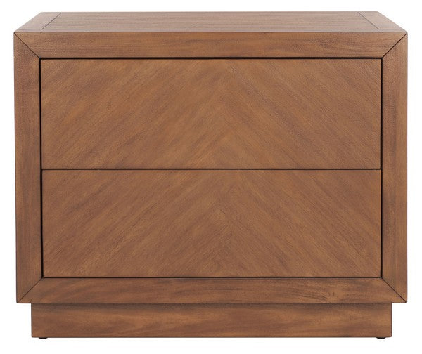 Safavieh Steve 2 Drawer Wood Nightstand - Brown | Nightstands | Modishstore - 2