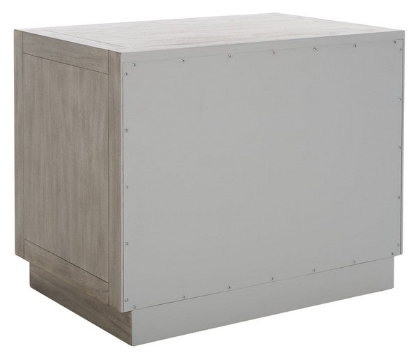 Safavieh Steve 2 Drawer Wood Nightstand - Light Gray | Nightstands | Modishstore - 4