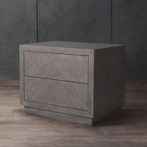 Safavieh Steve 2 Drawer Wood Nightstand - Light Gray | Nightstands | Modishstore
