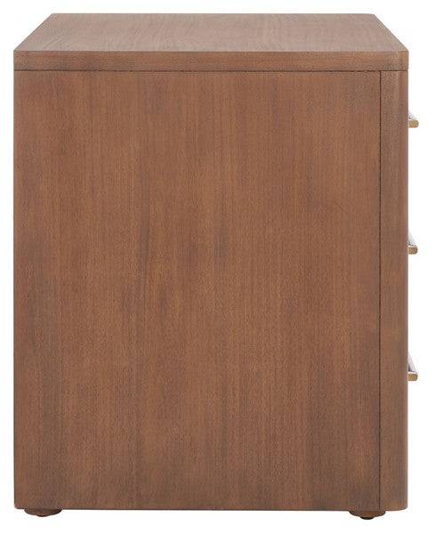 Safavieh Rosey 3 Drawer Wood Nightstand - Brown | Nightstands | Modishstore - 4