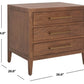 Safavieh Ariella 3 Drawer Wd Nightstand - Brown | Nightstands | Modishstore - 3