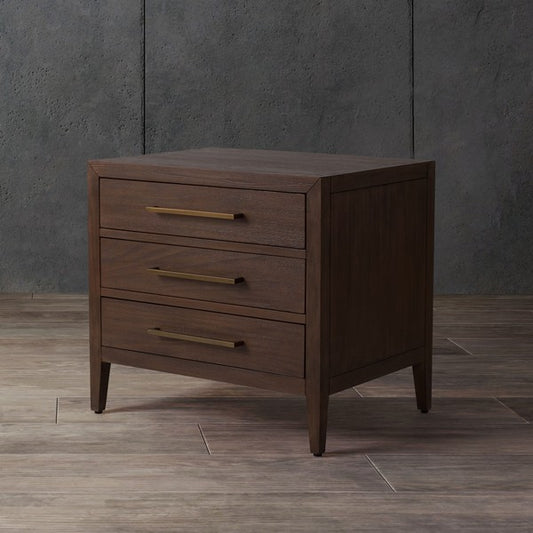 Safavieh Ariella 3 Drawer Wd Nightstand - Brown | Nightstands | Modishstore