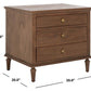Safavieh Lisabet 3 Drawer Wd Nightstand - Brown | Nightstands | Modishstore - 3