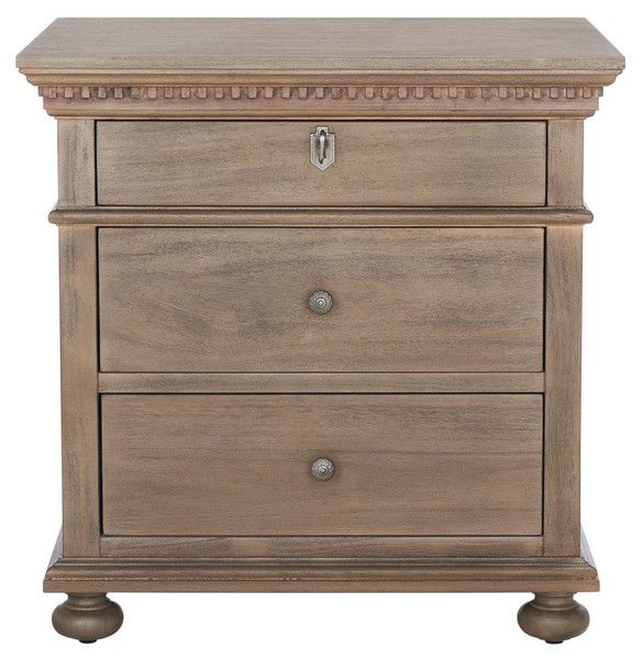 Safavieh Allisyn 3 Drawer Wd Nightstand - Light Brown | Nightstands | Modishstore - 2