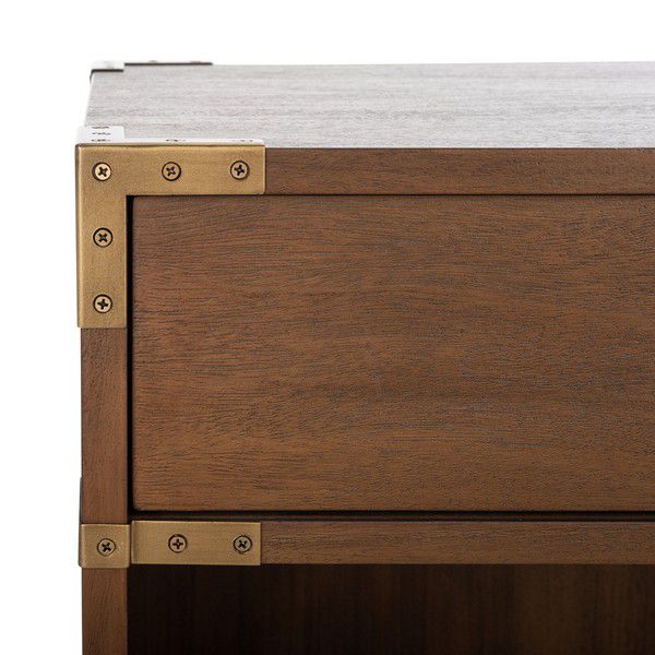 Safavieh Nisha 1 Drawer Wood Nightstand - Brown | Nightstands | Modishstore - 3