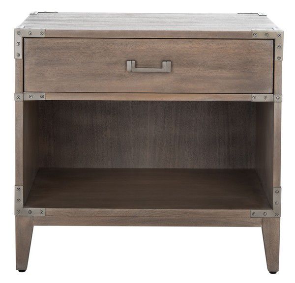 Safavieh Nisha 1 Drawer Wood Nightstand - Light Brown | Nightstands | Modishstore - 2