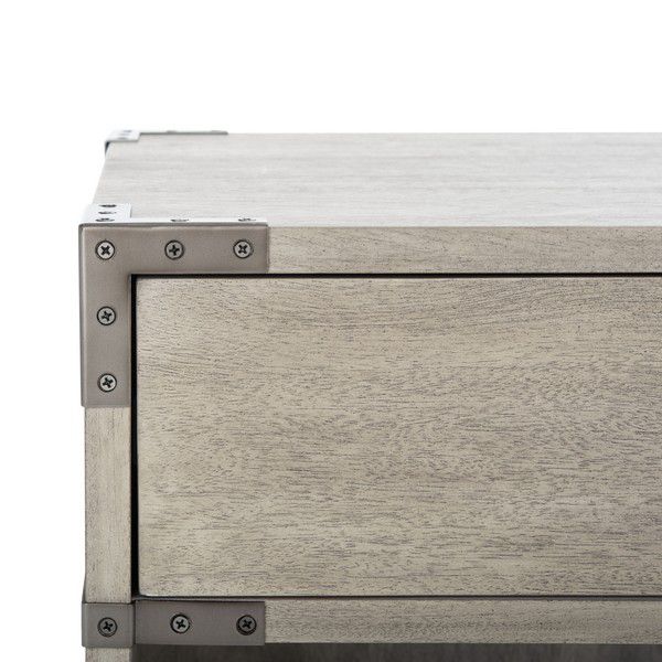 Safavieh Nisha 1 Drawer Wood Nightstand - Light Gray | Nightstands | Modishstore - 4