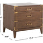 Safavieh Nisha 3 Drawer Wood Nightstand - Brown | Nightstands | Modishstore - 3